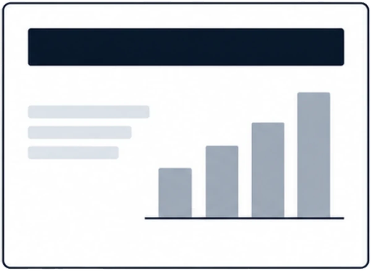 Leadership slide with a bar chart